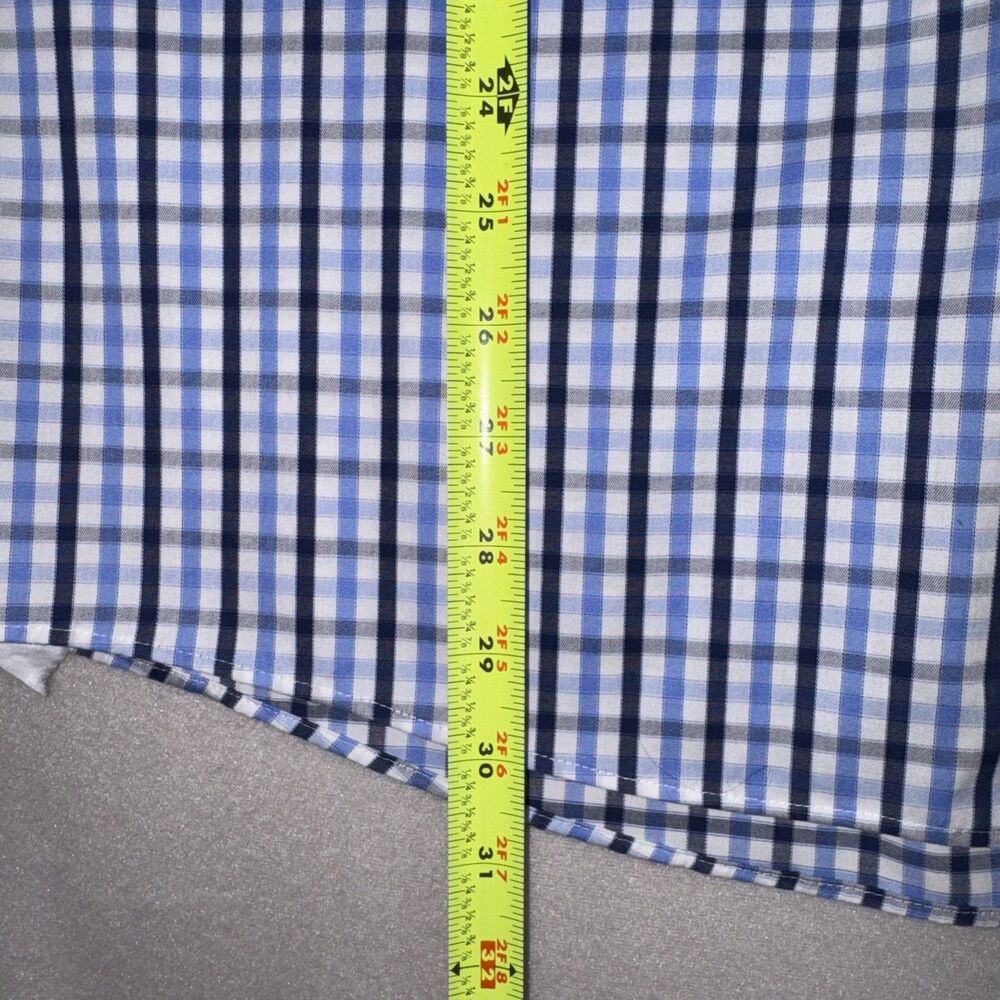 Lot of 2 Michael Kors Men’s Dress Shirt 16.5 32/33 Blue Plaid / Stripes - Picture 9 of 9